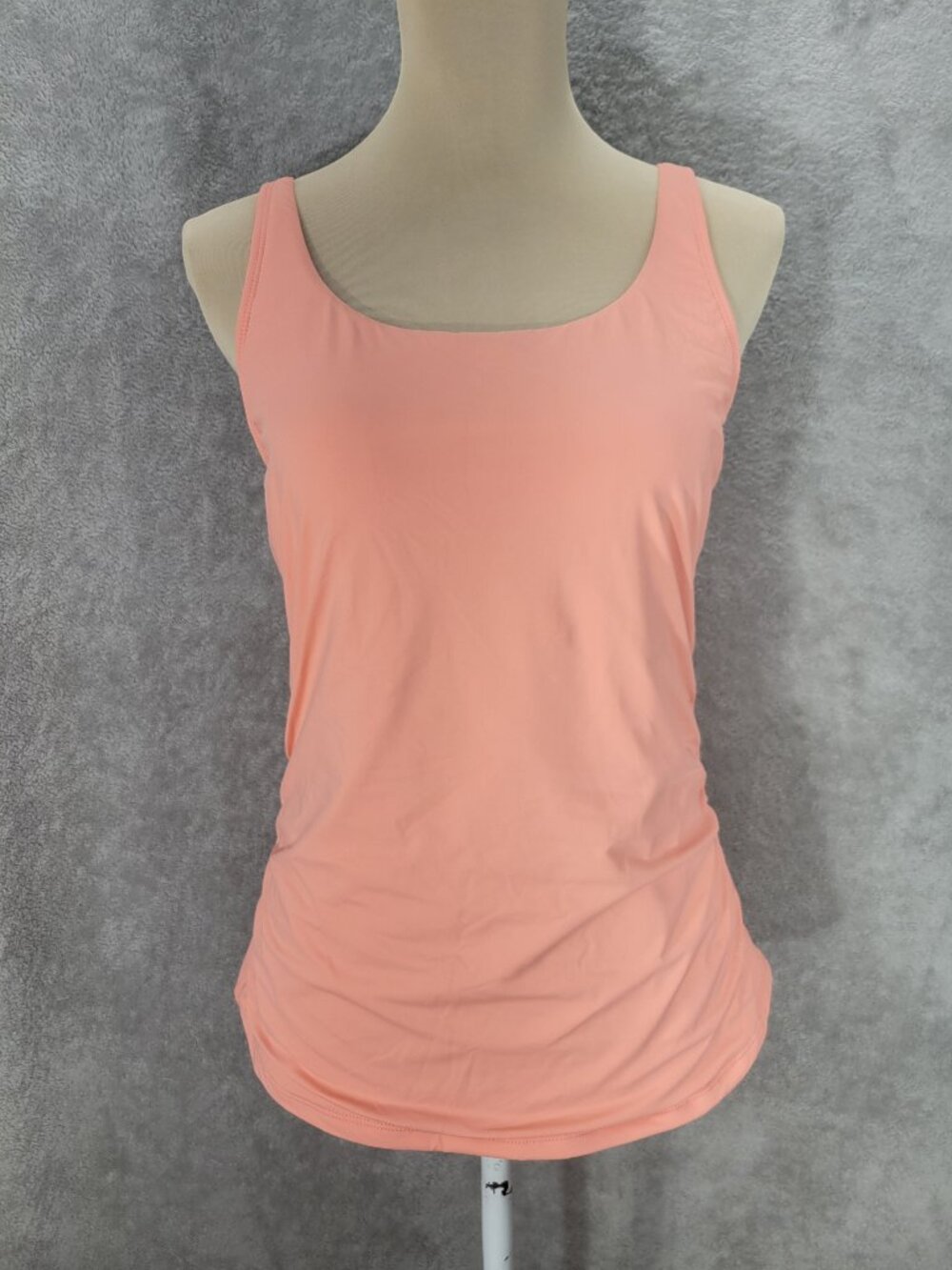 Aqua Eve Tankini Top w/ Adjustable Straps Tummy Control Sz L Coral *NWT*